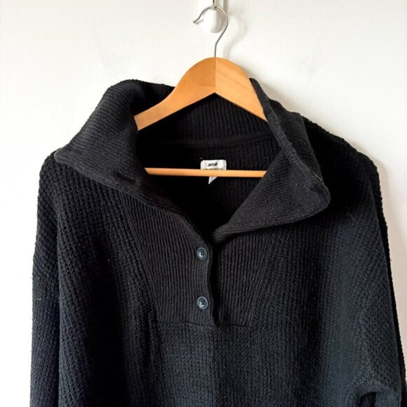 Aerie Cozy Up Waffle SET Black Size Small - Picture 4 of 12